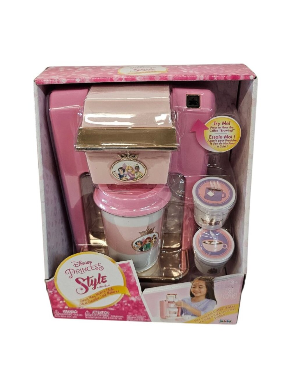 Disney Princess Style Collection Play Gourmet Coffee Maker Toy Sound Jakks NEW